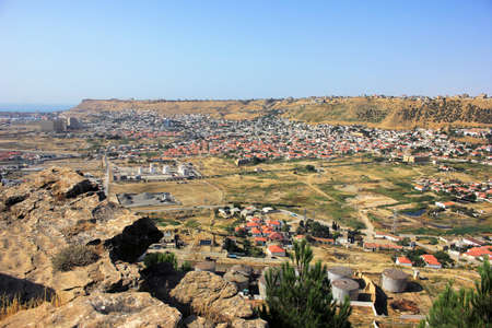 Twentieth section. Baku. Azerbaijan. 05.16.2017 Panorama of the former oil fields. 74th and 20th sections.のeditorial素材