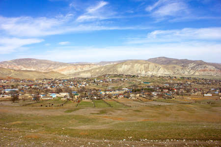 A small village among the Gobustan mountains. Azerbaijan.の写真素材