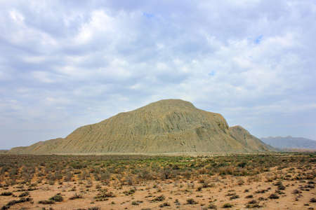 A beautiful mountain near the town of Sangachaly. Azerbaijan.の写真素材