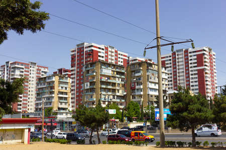 baku city. Azerbaijan. 05.28.2020 Residential buildings in Gara Garayev district.のeditorial素材