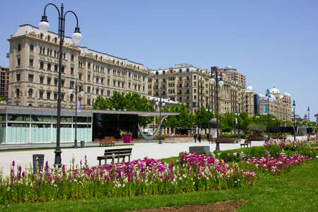 Baku. Azerbaijan. 05.25.2020 year. New winter boulevard in the city center.のeditorial素材