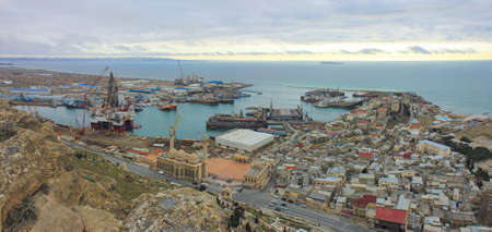 Baku. Azerbaijan. 03.25.2017 Large seaport on Shikhovo.のeditorial素材