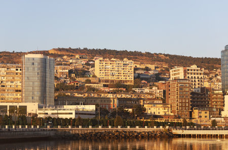Baku. Azerbaijan. 11.28.2020. City buildings in the Bailovo area.のeditorial素材