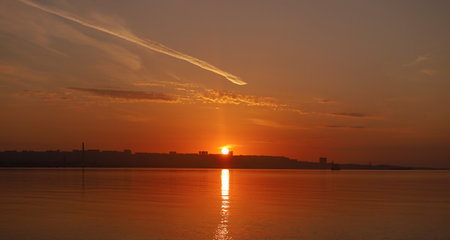 Sunrise over the city of Baku. Azerbaijan.