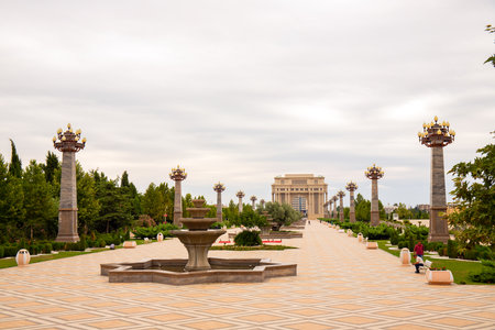 town. Ganja. Azerbaijan. 07.26.2021 year. The largest park in the Republic. Heydar Aliyev Park in the city center.のeditorial素材