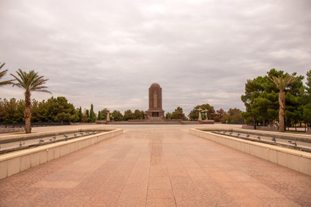 Ganja city, Azerbaijan, 07.28.2021. Mausoleum-park to the great poet Nizami Ganjavi.のeditorial素材