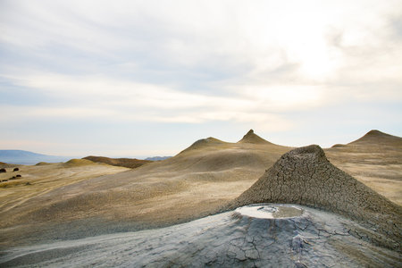 Beautiful mud volcanoes in the mountains. Gobustan. Azerbaijan.の写真素材