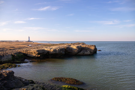 Baku. Azerbaijan. 01.23.2021 Beautiful rugged rocky coast of the Caspian Sea.のeditorial素材