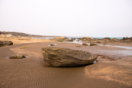 Beautiful rocky coast of the Caspian Sea.の写真素材