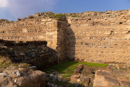 The inner walls of the fortress of the old city of Shamkir. The city of Shamkir. Azerbaijan.