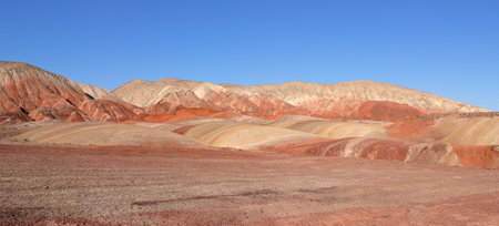 Beautiful red mountains of Azerbaijan. Khizi region.