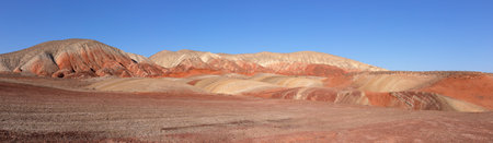 Beautiful red mountains of Azerbaijan. Khizi region.