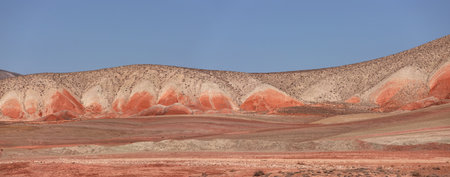 Beautiful red mountains of Azerbaijan. Khizi region. Azerbaijan.の写真素材