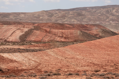 Beautiful mountains of different colors in Khizi. Khizi region. Azerbaijan.の写真素材