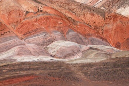Beautiful mountains with a red tint. Khizi region. Azerbaijan.