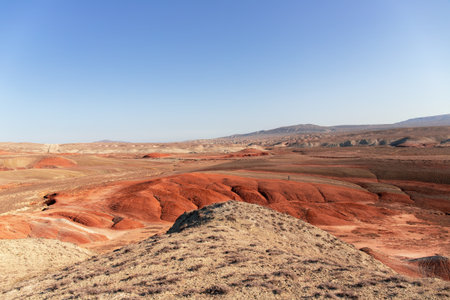 Beautiful mountains of different colors in Khizi. Khizi region. Azerbaijan.の写真素材