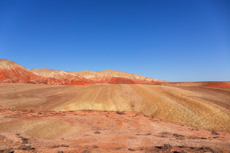 Beautiful mountains of different colors in Khizi. Khizi region. Azerbaijan.の写真素材