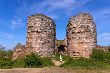 Istanbul. Turkiye. 05.12.2025. Genoese fortress of the 14th century on a mountain in the city.のeditorial素材