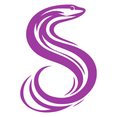 purple eel  with a long tail