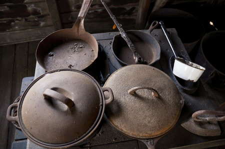 detail of equipment in the historical kitchenの写真素材