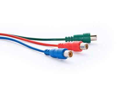Electric cord with a socket on a white background