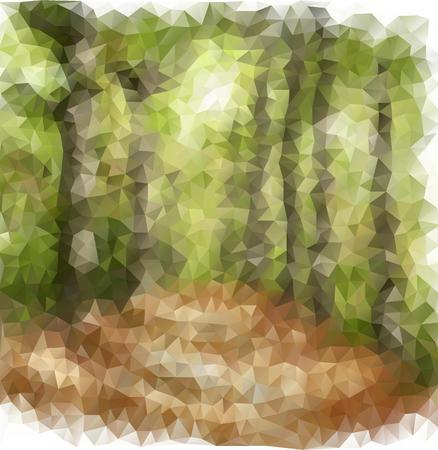 Footpath in a forest-origami style -sketchの写真素材