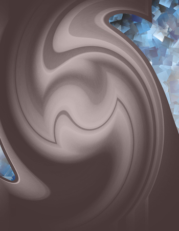 Cosmic heart-abstract heart shape on brown textured background-illustrationの写真素材