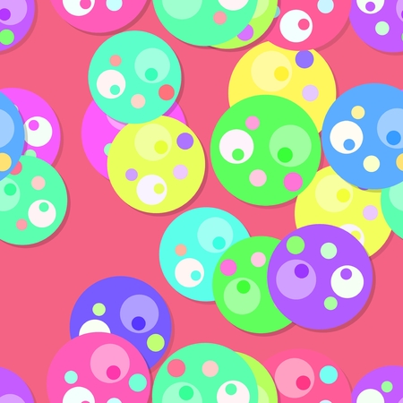 Seamless circular elements pattern on pink backgroundの写真素材