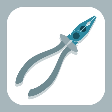 2D combination pliers with drop shadow. Isolated on white backgroundのイラスト素材