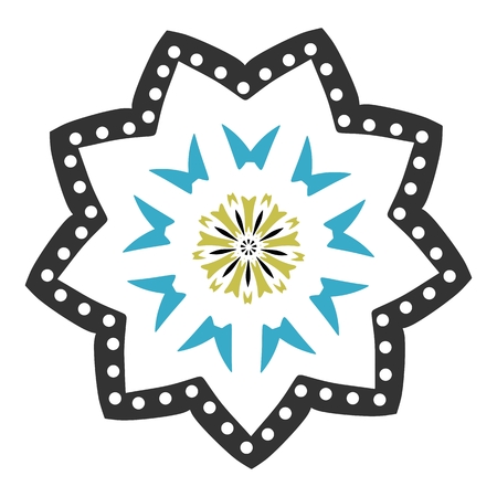 Abstract hand drawn floral motif isolated on white backgroundのイラスト素材