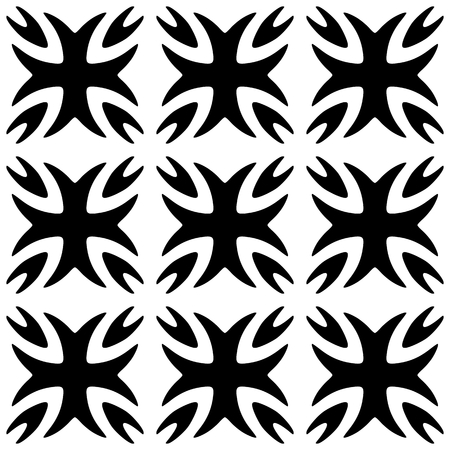 Seamless pattern. Monochromatic. Black ornamentのイラスト素材
