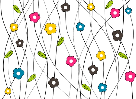 Vibrant colored floral background on whiteのイラスト素材