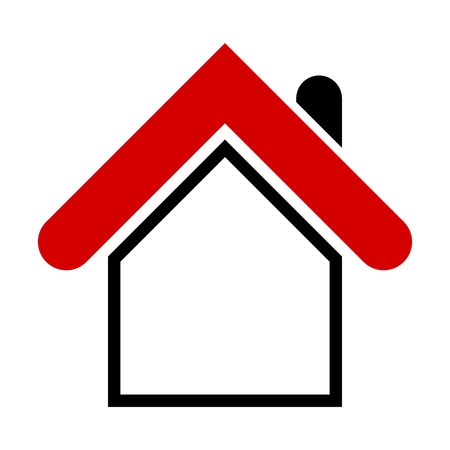 Modern house icon. Simple design element for web, print etc. Isolated on white backgroundのイラスト素材