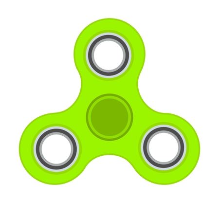 Green anti-stress toy fidget finger spinner isolated on white backgroundのイラスト素材