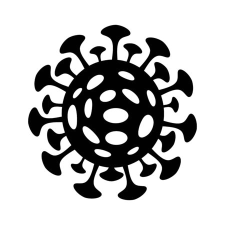 Coronavirus icon isoalted on white background. 2019-nCov novel coronavirus concept. Asian flu outbreak symbol. Epidemic medical icon with dangerous virus cell.のイラスト素材