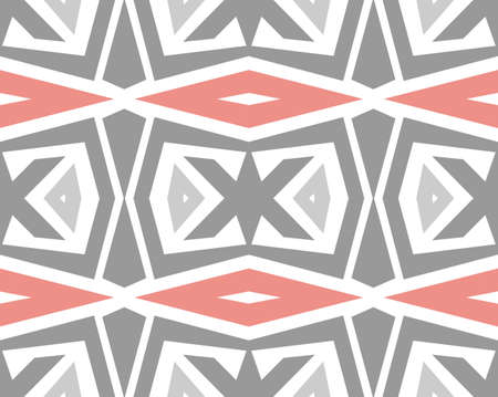 Seamless red, white and gray line art pattern for textile design, wrapping papers, Abstract fancy...
