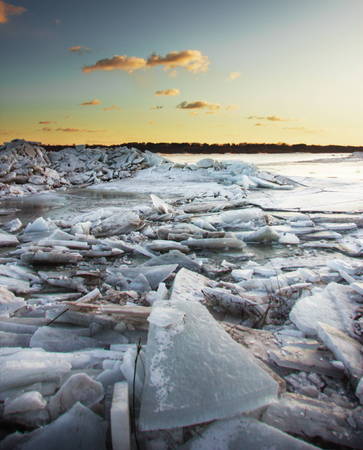 piled up iceの写真素材