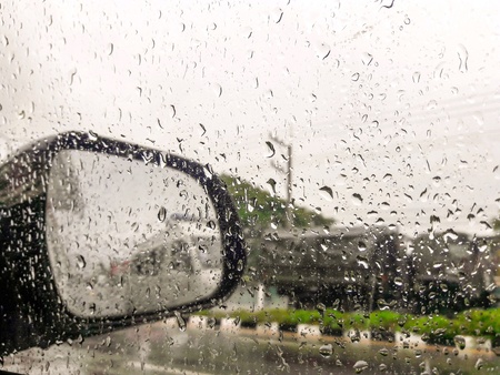 Rainy day when drivingの素材