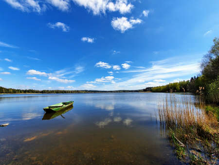 Boat in a lake.の写真素材
