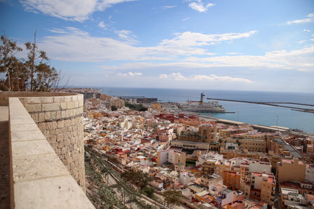 the fortified Alcazaba complex of Almeria Spain, Alcazaba de Almeraのeditorial素材