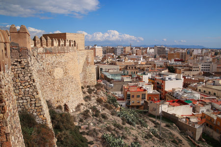 the fortified Alcazaba complex of Almeria Spain, Alcazaba de Almeraのeditorial素材