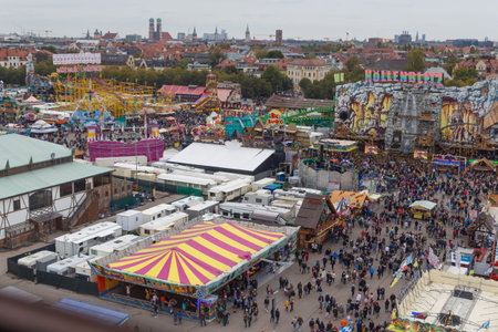 top view on Oktoberfest from the Ferris wheelのeditorial素材