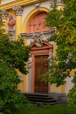 beautiful view on Royal Wilanow Palace located in the WilanÃ³w district, Warsawのeditorial素材