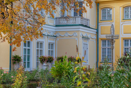 Beautiful view of Royal Wilanow Palace located in Wilanow district, Warsaw.のeditorial素材