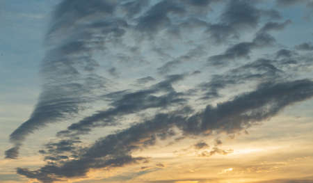 beautiful sunset sky in winterの写真素材