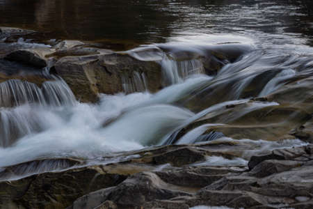 river rapids in the Carpathian mountains in Yaremche Ukraineの写真素材