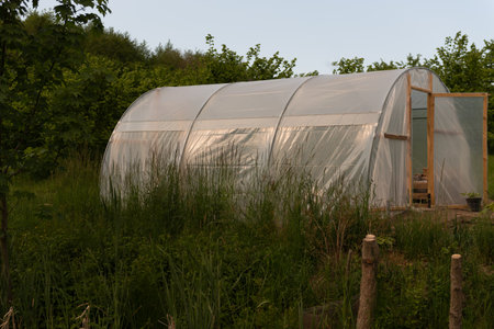Greenhouse in the countryside.の写真素材