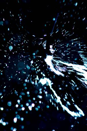 Textured background artistic wallpaper of blue raindropsの写真素材