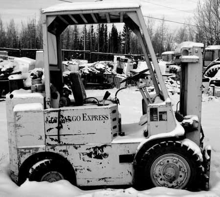 Junkyard Forkliftの写真素材