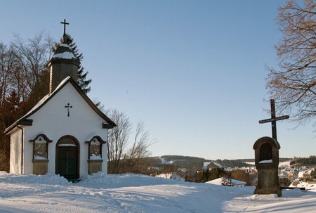 Small chapel in the german city winterbergの写真素材